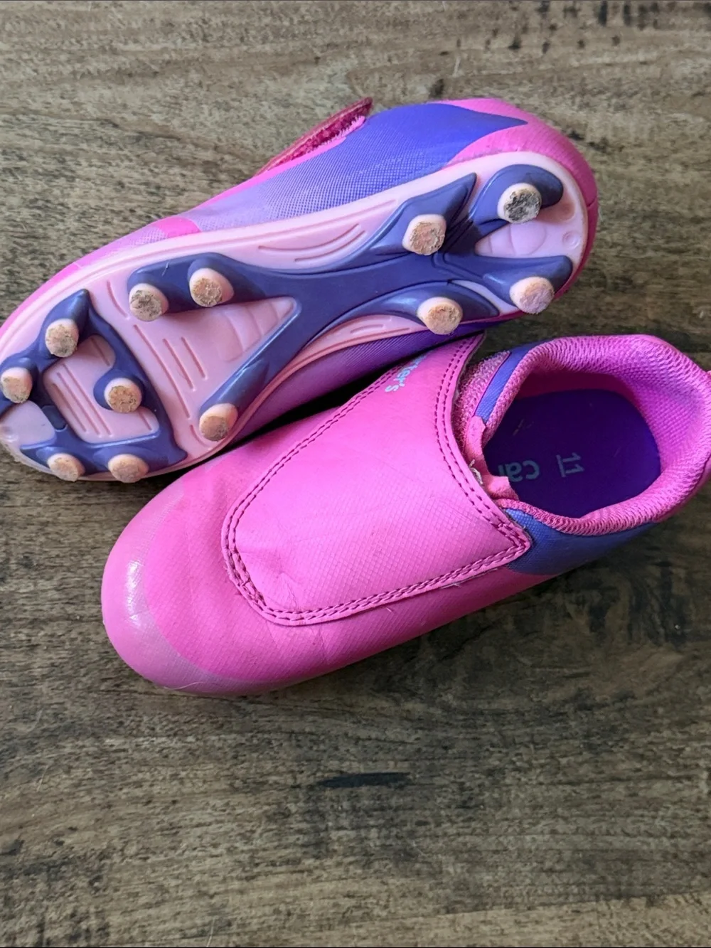Carter's Bright Pink Slip-On Kids Cleats size toddler 11
